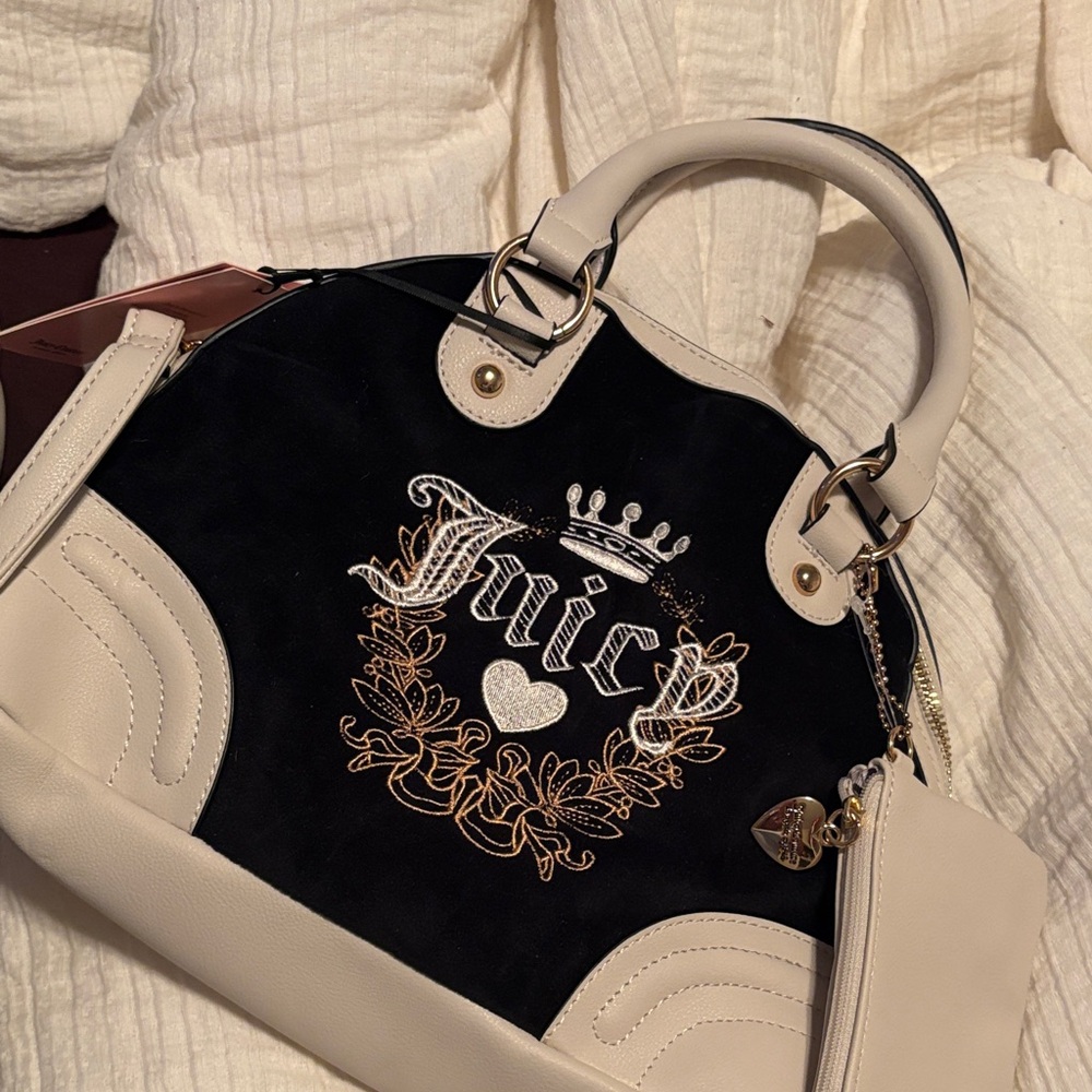 Juicy Couture Black and Cream Satchel